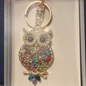 Owl Keychain with Rhinestones
